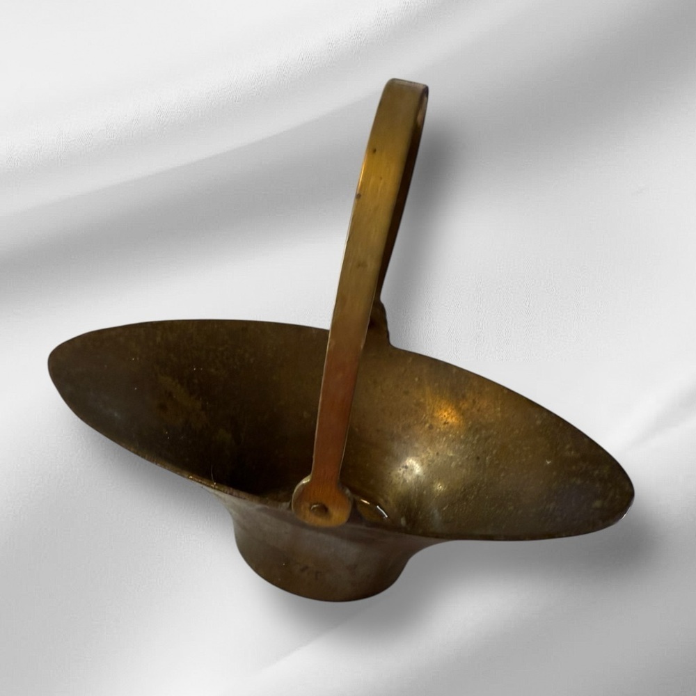 Vintage Small Brass Basket